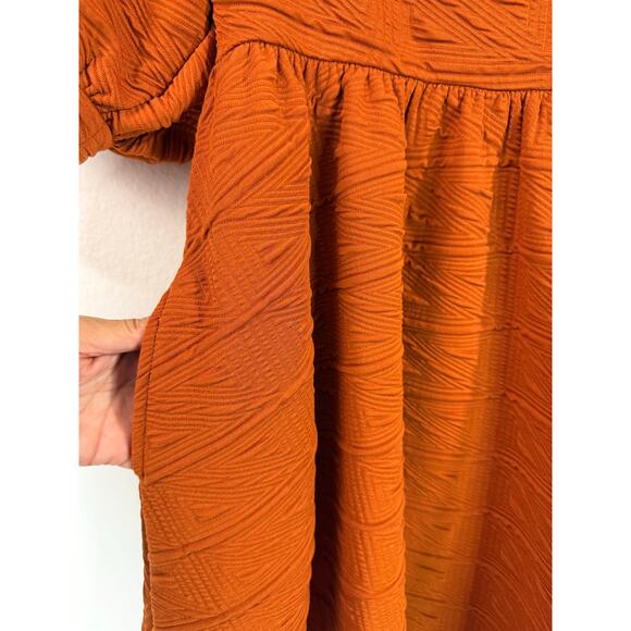 Free People Violet Sunset Orange Mini Babydoll Dress Sz S Boho - Picture 10 of 13